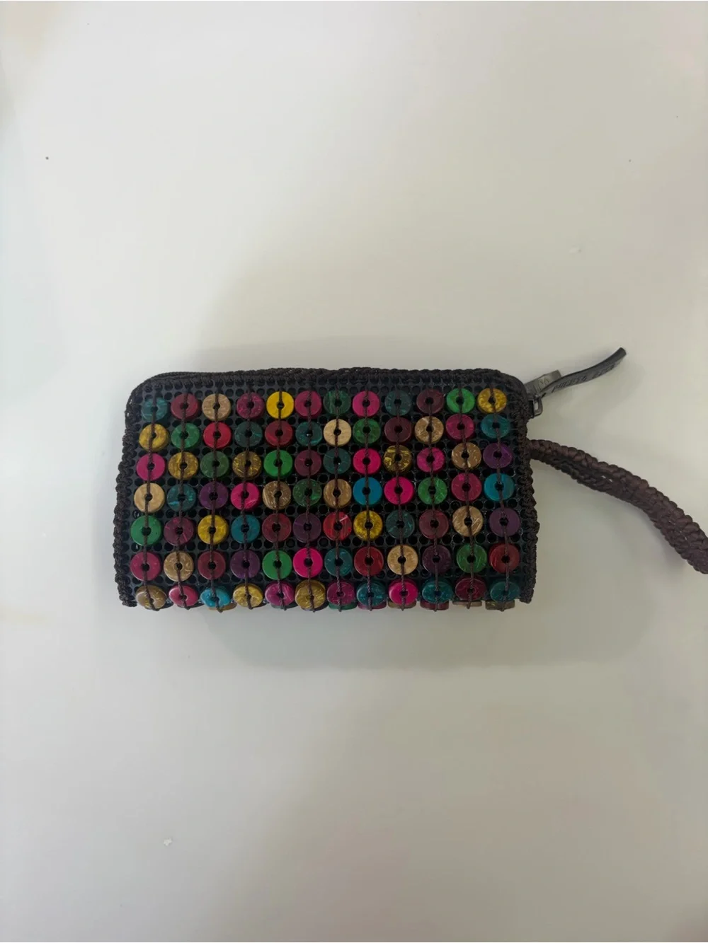Puerto Rico Colorful Woven Beaded Wristlet Purse Boho Artisan